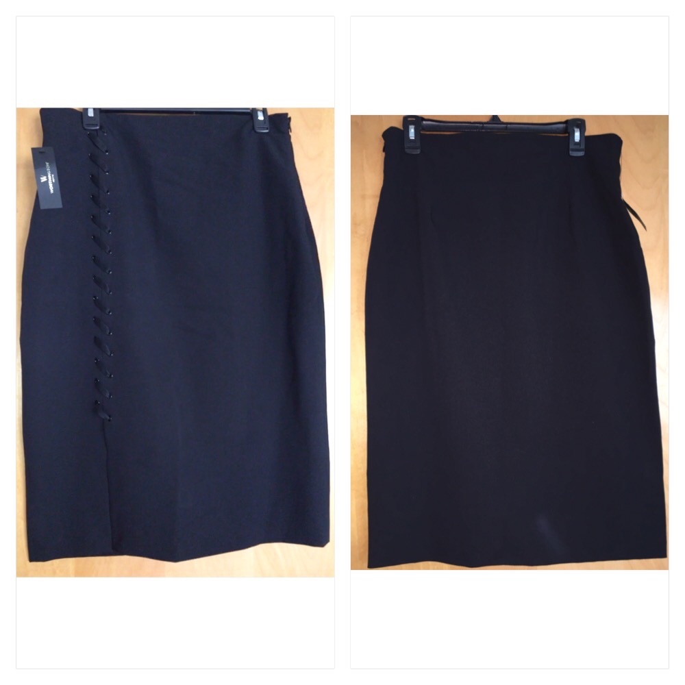 MIDI lined black skirt